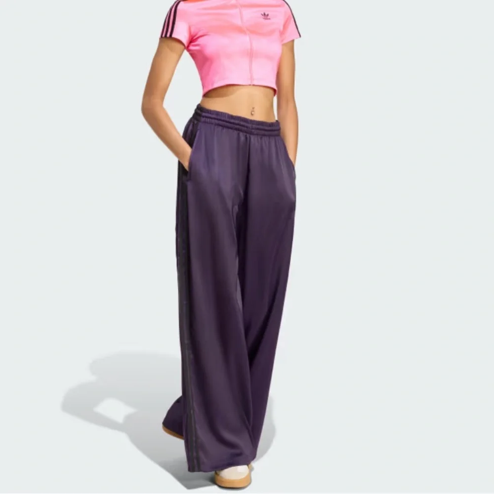 Adidas Adicolor Purple Satin Wide-leg Track Pants - Picture 6 of 9